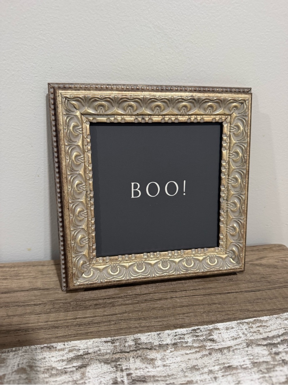 New 8” x 8” Boo Halloween Sign Wall Art Picture Canvas Halloween